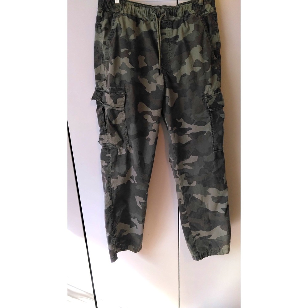 Mens Camo Cargo Pants Size M 32-34 Baggy Relaxed Grunge Utility Skater Concert